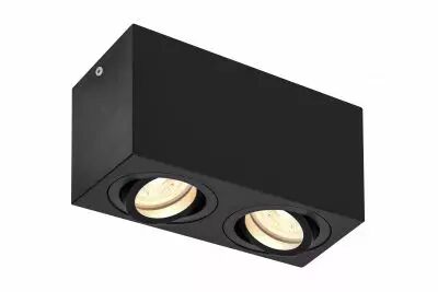 TRILEDO, plafonnier int�rieur, double, rectangulaire, noir, GU10/LED GU10 51mm, 2x 10W max (1002005)