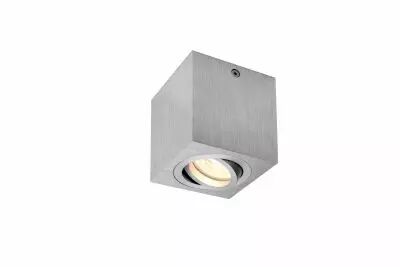 TRILEDO, plafonnier int�rieur, simple, carr�, alu bross�, GU10/LED GU10 51mm, 10W max (1002004)