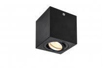 TRILEDO, plafonnier intérieur, simple, carré, noir, GU10/LED GU10 51mm, 10W max (1002013)