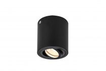 TRILEDO, plafonnier intérieur, simple, rond, noir, GU10/LED GU10 51mm, 10W max (1002010)