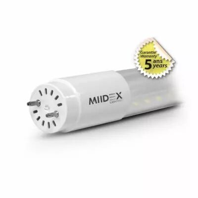 tube led t8 1500m 18w 4000k transp 180lm/w 85-265v ln starter 5a (x10) (100536)