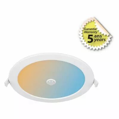 vega downlight diam 170mm 11w cct ip44/ip20 ik06 detec ir 5ans (400012)