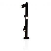 vitrine spot sur tige 3w 6000k 25° noir (71108)
