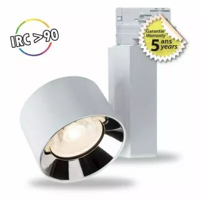 whao irc90 spot sur rail blc 20w 3000k 5ans (83540)