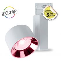 whao spot sur rail blc 30w pink ip20 230v 5ans (8366)