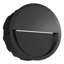 zykos encastre rond noir 8w 2900k-ip65-ik08 400lm (301821)